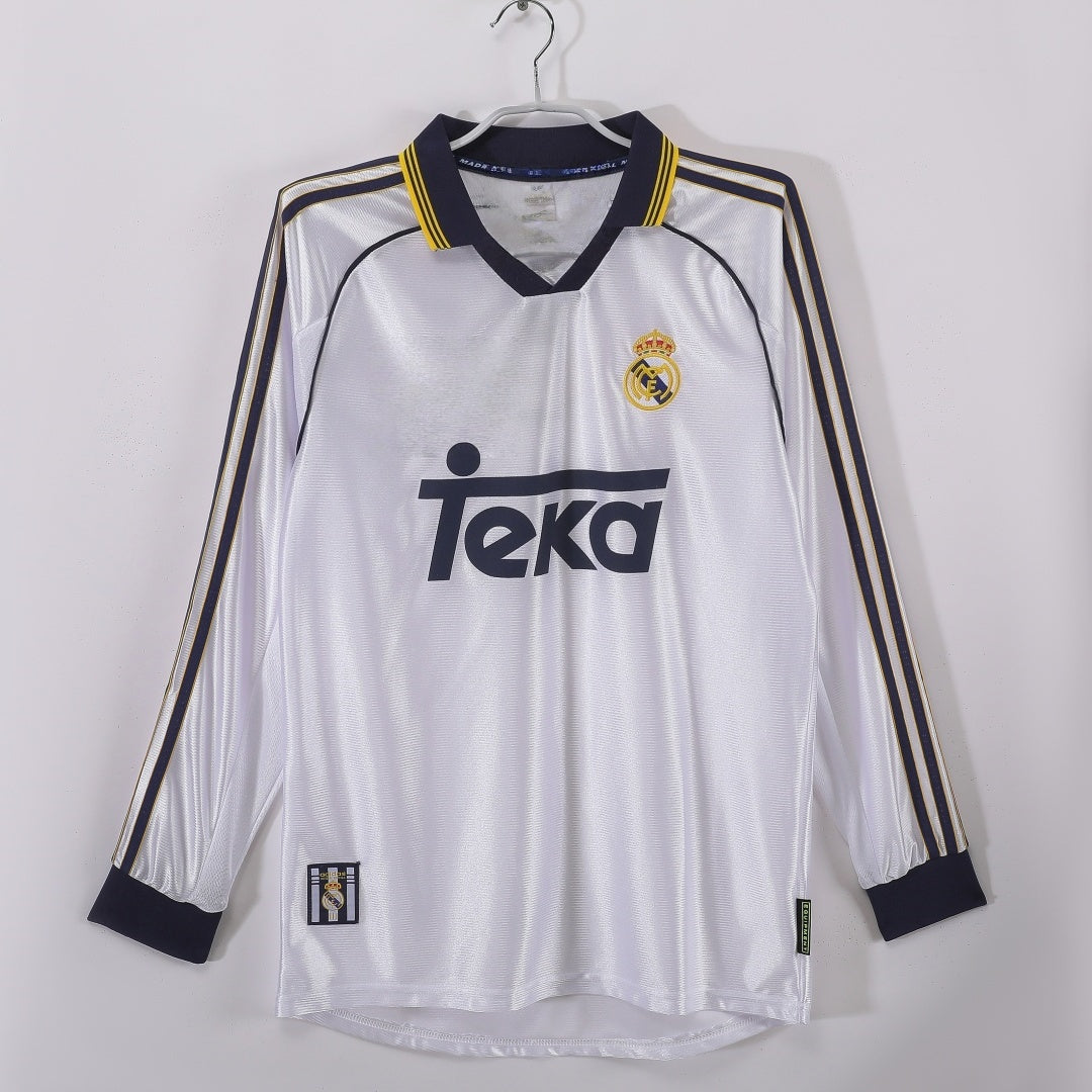 1998-2000 Maillot Retro Real Madrid Domicile Manches Longues